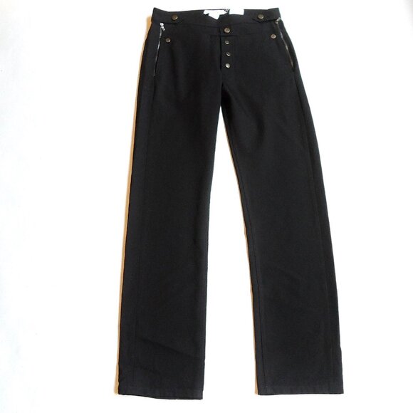 NWT$995 TRE by Natalie Ratabesi Straight Leg Wool Pants Button Zip Trousers Sz 4 - Picture 2 of 13